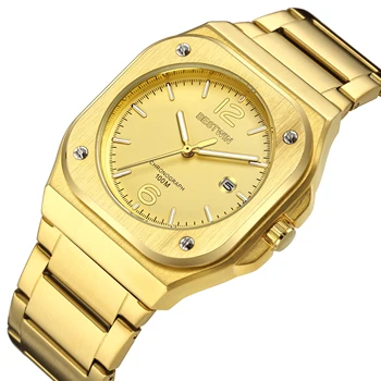 Квадратен циферблат, най-добрата марка за луксозни водоустойчив мъжки кварцови часовници, модни ежедневни спортни часовници, мъжки бизнес часовници Relogio