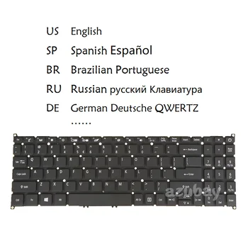 Клавиатура за лаптоп Acer Aspire AV15-51R AV15-52 Extensa EX215-21 EX215-21G EX215-22 N19C1 САЩ Испански Португалски Руски Немски