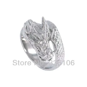 Класически пръстен с дракон, бижута от неръждаема стомана, модерно готино животно, дракон, велосипедист, мъжки пръстен за момчета, SWR0078A
