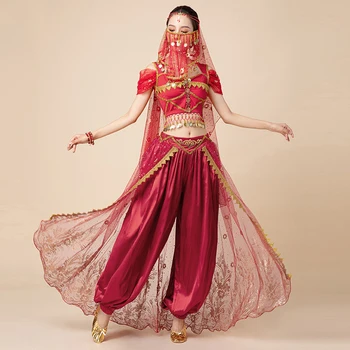 Костюми арабска принцеса на Хелоуин, индийски танц, бродирани Болливудский костюм за костюмированной партита, cosplay принцеса Жасмин, необичайно облекло