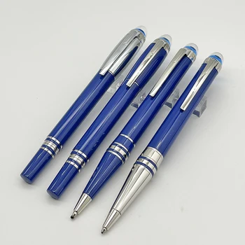 Луксозна химикалка химикалка-roller MB Fountain, синьо топ с кристали, канцеларски материали, гладка надпис със сериен номер
