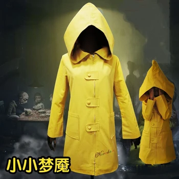 Малки кошмарите на 2 Моно Шест cosplay костюм Гладни деца Малко шест жълта дълга сако, палто, костюм за Хелоуин дъждобран