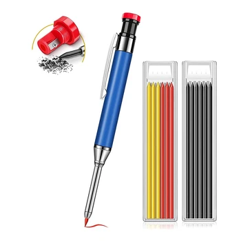 Механични дърводелски моливи, строителни моливи, тежкотоварни с вградена острилка ви за дърводелски инструмент за маркиране, синьо