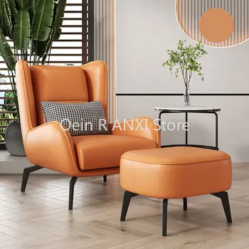 Модерен диван, столове за дневна в скандинавски стил, салон за отдих, дизайнерски стол от изкуствена кожа, луксозна кабина Fauteuils, мебели за дома WKYZ