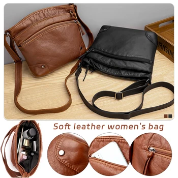 Модерна луксозна дизайнерска чанта през рамо от изкуствена кожа, меки чанти-незабавни посланици за дамите, мини чанта в ретро стил дамска чанта за всеки ден
