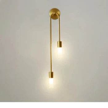 Модерни Led Медни Стенни Тела Нощна Лампа за Спални Кухня и Хол Фонова Стена Коридор Златното Стенни Аплици Вътрешно Осветление