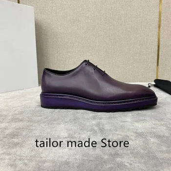 Мъжки обувки от естествена кожа, бизнес и сватбени модел обувки за банкет