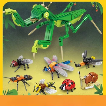 Насекоми Домашни Мини Модел на Строителни Блокове на Конче Пчела Богомолка Калинка САМ Тухли Забавни Играчки За Детски Подаръци
