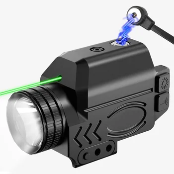 Нископрофилен 1000 Лумена Магнитен Акумулаторна батерия Зелен Лазерен Мерник Picatinny Mount Зелен Лазерен Мерник За Пистолет, ефекта на светлинни Оръжия на очите