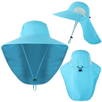 Нова градинска рибар шапка за мъже и жени, лятна бързосъхнеща шапка с козирка за защита на шията, анти-UV, дишаща шапка за риболов и сафари