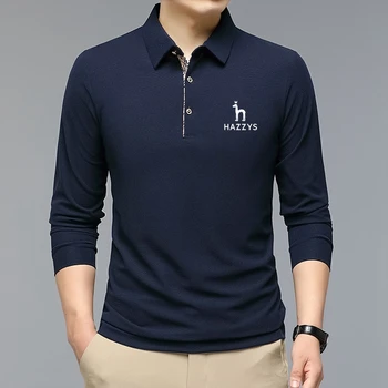 Нова Мода Однотонная Риза с къси ръкави HAZZYS Корея, Модни Дрехи С Дълъг Ръкав Ежедневни Засаждане на Тънка Мъжка Риза с къси ръкави С яка, копчета Върховете