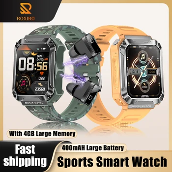 Новите смарт часовници 3 в 1 TWS Слушалки С голяма Памет, Bluetooth Предизвикателство 1.96 HD Екран Локална Музика на Слушалки, Спортни Мъжки Smartwatch T93