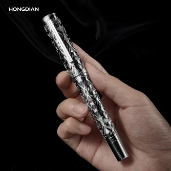 Поршневая писалка Hongdian D1 с върха EF / F, куха дръжка от смола и скелета, подарък писалка за писане