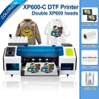 Принтер Colorsun A3 DTF с теплопередачей XP600 Принтер за печат върху фолио A3 Комплект за печат на тениски, толстовках, дънки, обувки