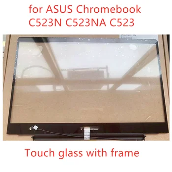 С рамка bezel 15,6 инча за ASUS Chromebook C523 Стъкло Дигитайзер, Тъч панел за замяна на екрана C523NA C523N