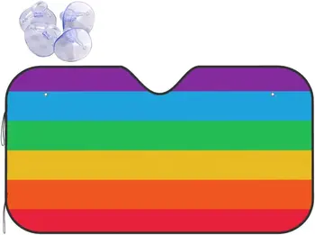 Сенника на предното стъкло на превозното средство с лък за ЛГБТ общността сенника на Предното Прозорец, Отразяващ Козирка, Протектор, Сгъваема сенника, 27.5x51