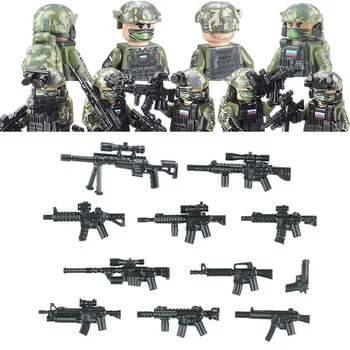 Съвременните Военни Руски Специални Полицейски Фигурки Строителни Блокове Войник От Армията На Градския Специалните Оръжия Командоси Жилетка Тухли Детски Играчки