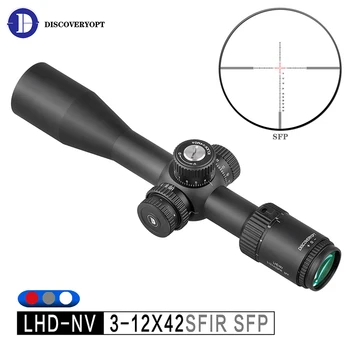 Тактически Мерник на Discovery High Performance Riflescope LHD-NV 3-12X42SFIR SFP с покритие 400-950 нм, Професионален Ловен прицел