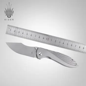 Тактически нож Kizer Ki4548A1 2020 Нов нож от закалено титан с дръжка и сгъваем нож за бивакуване на открито, лов