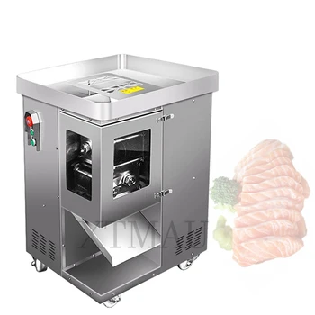 Търговска машина за нарязване на месо, ситно автоматична многофункционална машина за рязане на месо от неръждаема стомана с висока мощност