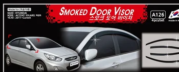 Хромирана врата дъждобран, дефлектор страничен прозорец, слънцезащитни ветрозащитный козирка, сребристи корнизи за Hyundai Accent