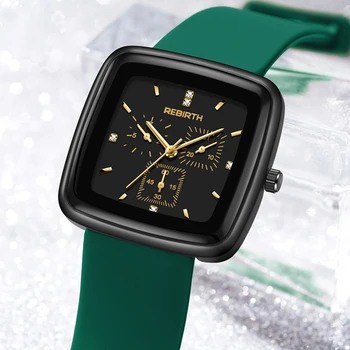 Часовник със силиконов колан Rebirth, Луксозни класически ръчен часовник, модни ежедневни кварцов часовник, с високо качество дамски часовници