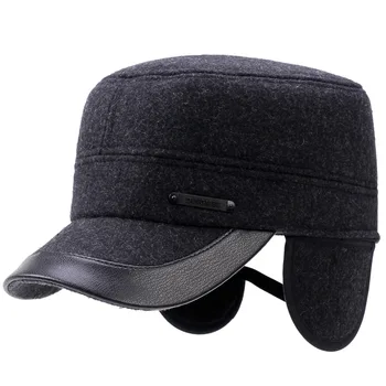 Шапка за мъже голяма обиколката на главата шапки есен-зима сгъстено топли шапки с утиным езикът за спортове на открито плоски шапки s безплатна доставка