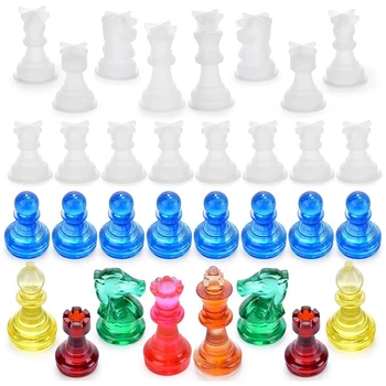 Шахматна форма за катран, силиконови форми за шах, форми за леене от епоксидна смола, форми за извършване на работи, подарък за рожден ден
