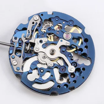 Япония Miyota 8N24 Син механичен часовников механизъм Скелет Кухи Автоматична замяна на части от Часовникар