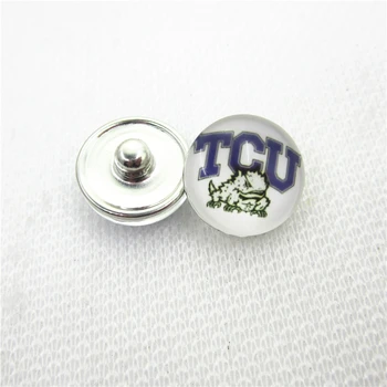10 бр. бутон-капаче на Тексаския християнски университет Стъклени 18 мм спортни бутон-ключалки, направени със собствените си ръце, бижута, гривни-окачване