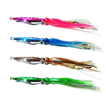 TPE 5 цвята 60 г в 100 г UV Мек Силиконов опашка от Изкуствена Пола Калмари Стръв Дълга опашка, Риболовни Принадлежности, Морска Стръв За 