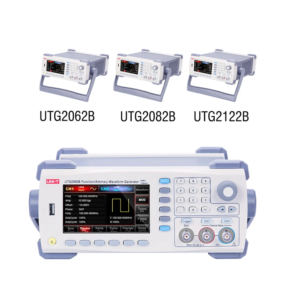 UNIT UTG2122B 120 Mhz в двуканална функционален генератор 1.28 GSa/s 6 бита за произволна форма на сигнала 