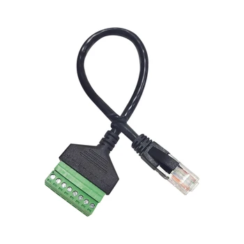 Конектор RJ-45 Ethernet към 8-номера за контакт винтовому блок, клемма, за монтиране на панел, удължител, мрежов LAN конвертор, кабел-адаптер 0,3 м