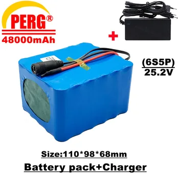 литиева батерия 24/29,4 В, 6s5p 48000 ма 350 W, за литиево-йонни электровелосипеда, мотор, вграден BMS и зарядно устройство