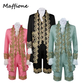 Ретро Виктория, принц, мъжки костюм за cosplay, черно-зелена жилетка, палто, панталони, дворцовата дрехи, маскировочный костюм за изяви на Хелоуин
